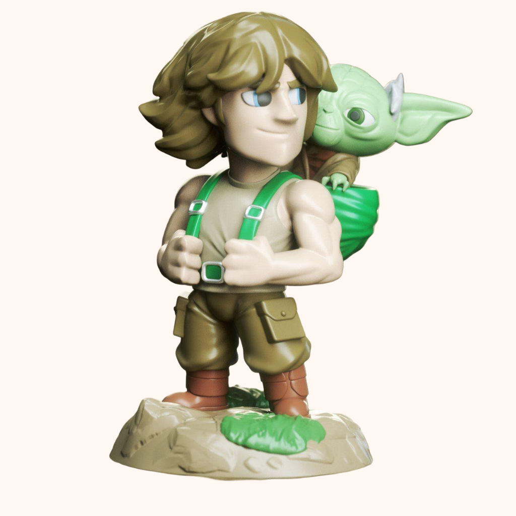 Luke Skywalker & Yoda (Peint)